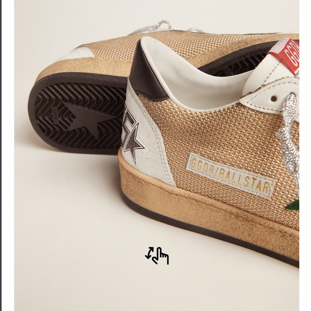 Golden Goose Ball Star sneakers in leather and mesh with black heel tab. - Picture 8 of 9